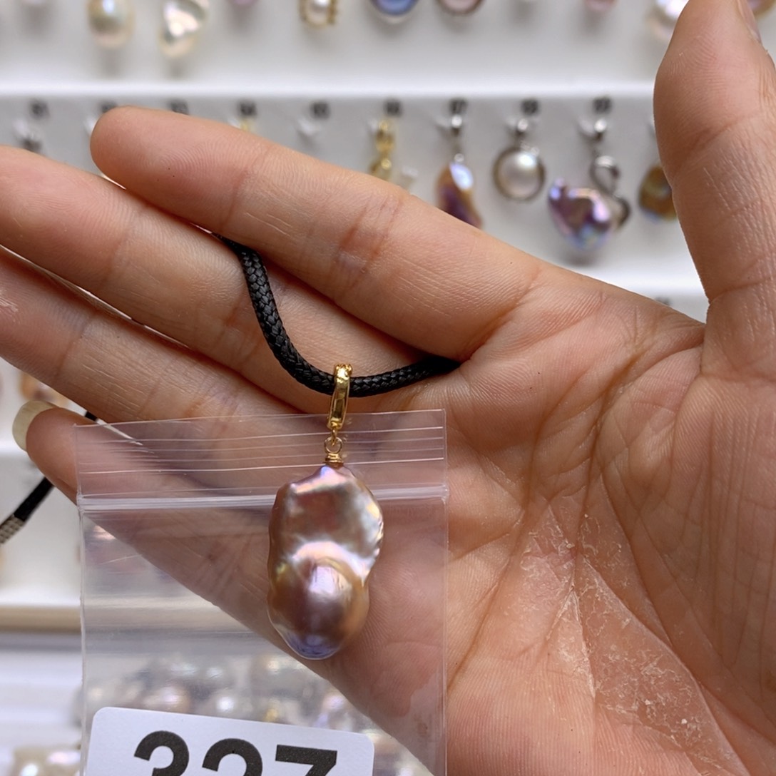 淡水珍珠颈饰银S925镶嵌327