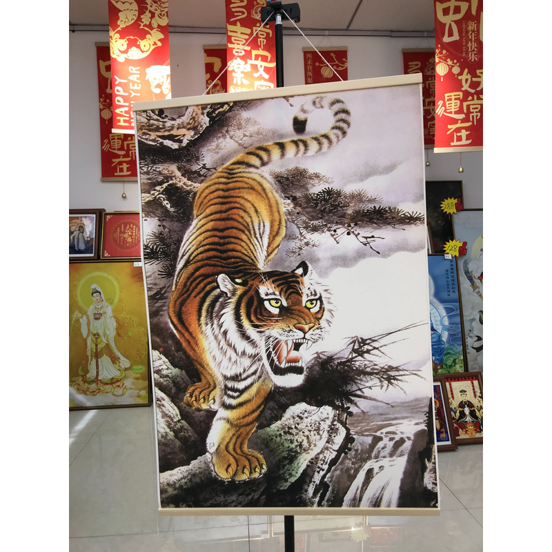 [716虎]60x90cm现代简约挂轴装饰画办公室家居装饰画