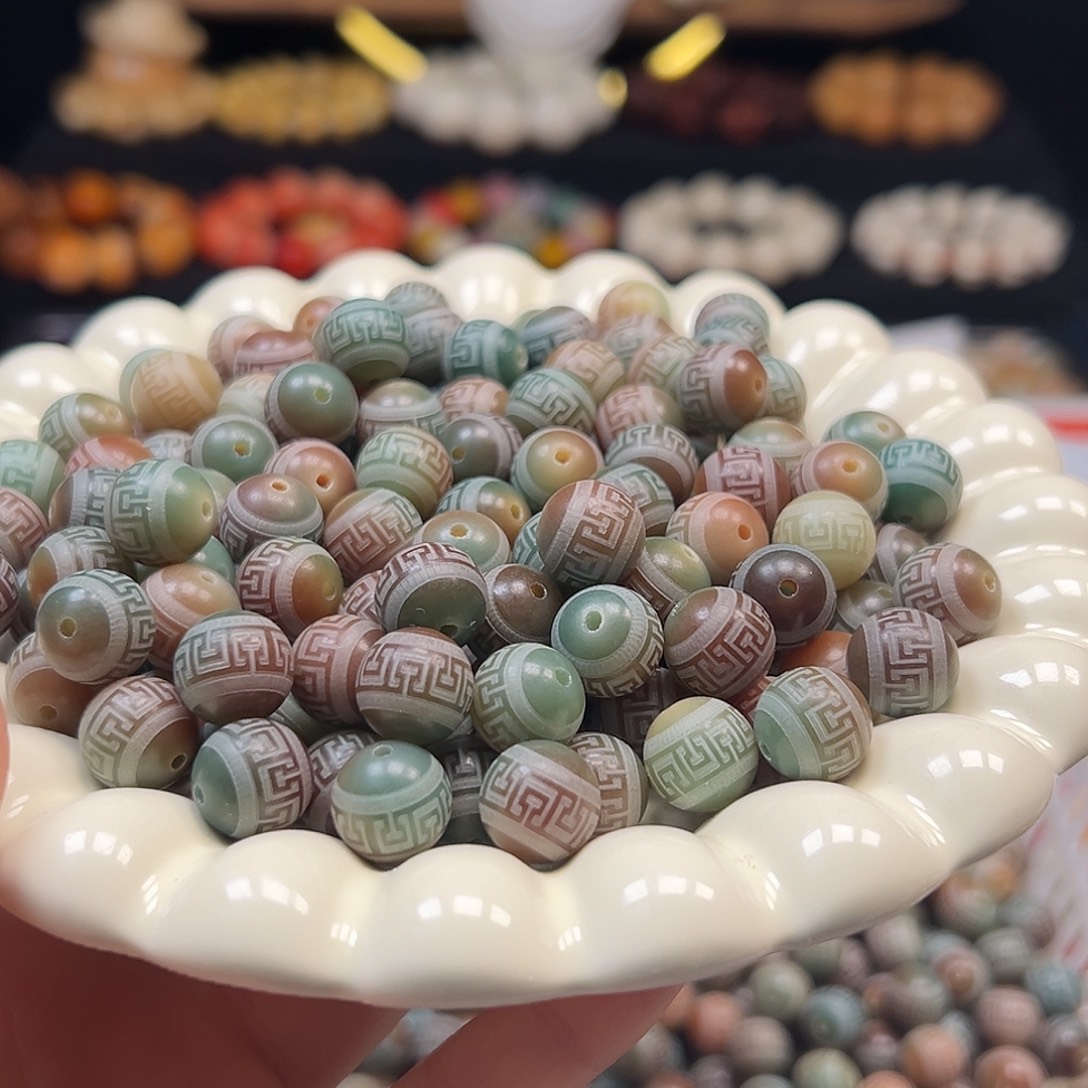 菩提根/象牙果手串卡12敦煌回纹500颗