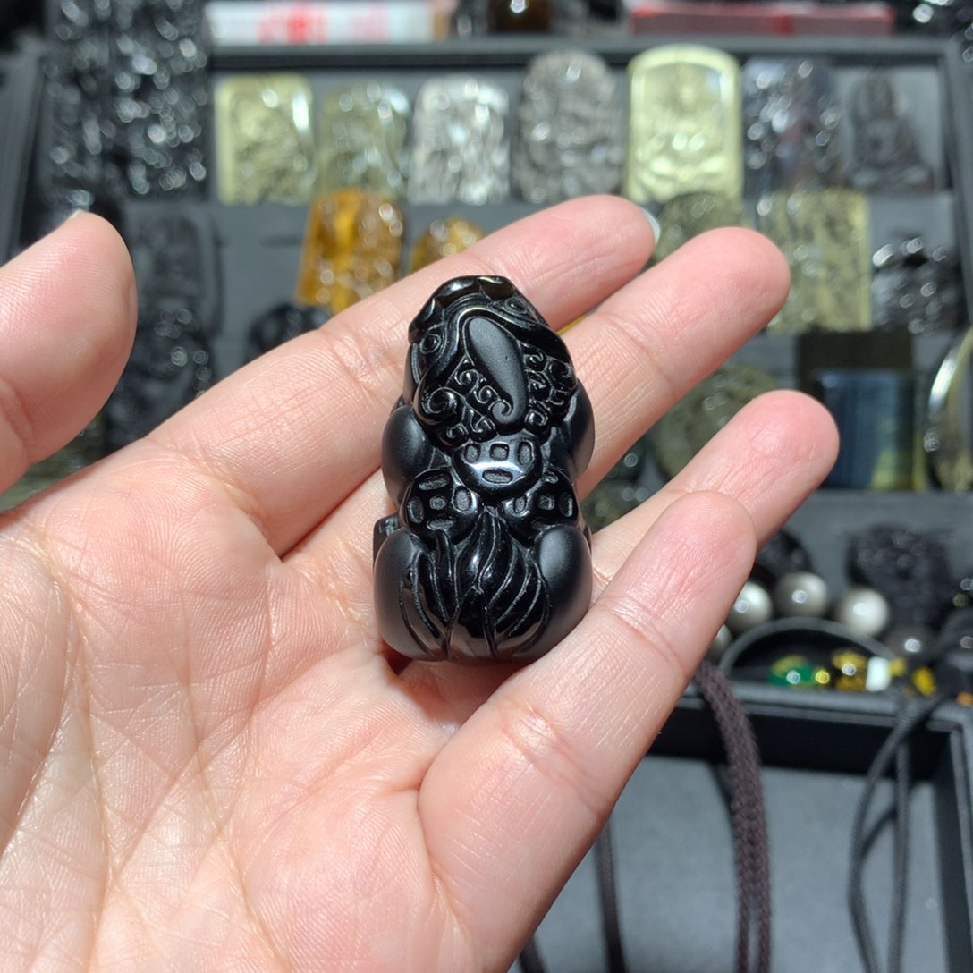 黑曜岩吊坠(不含链)未镶嵌大****5