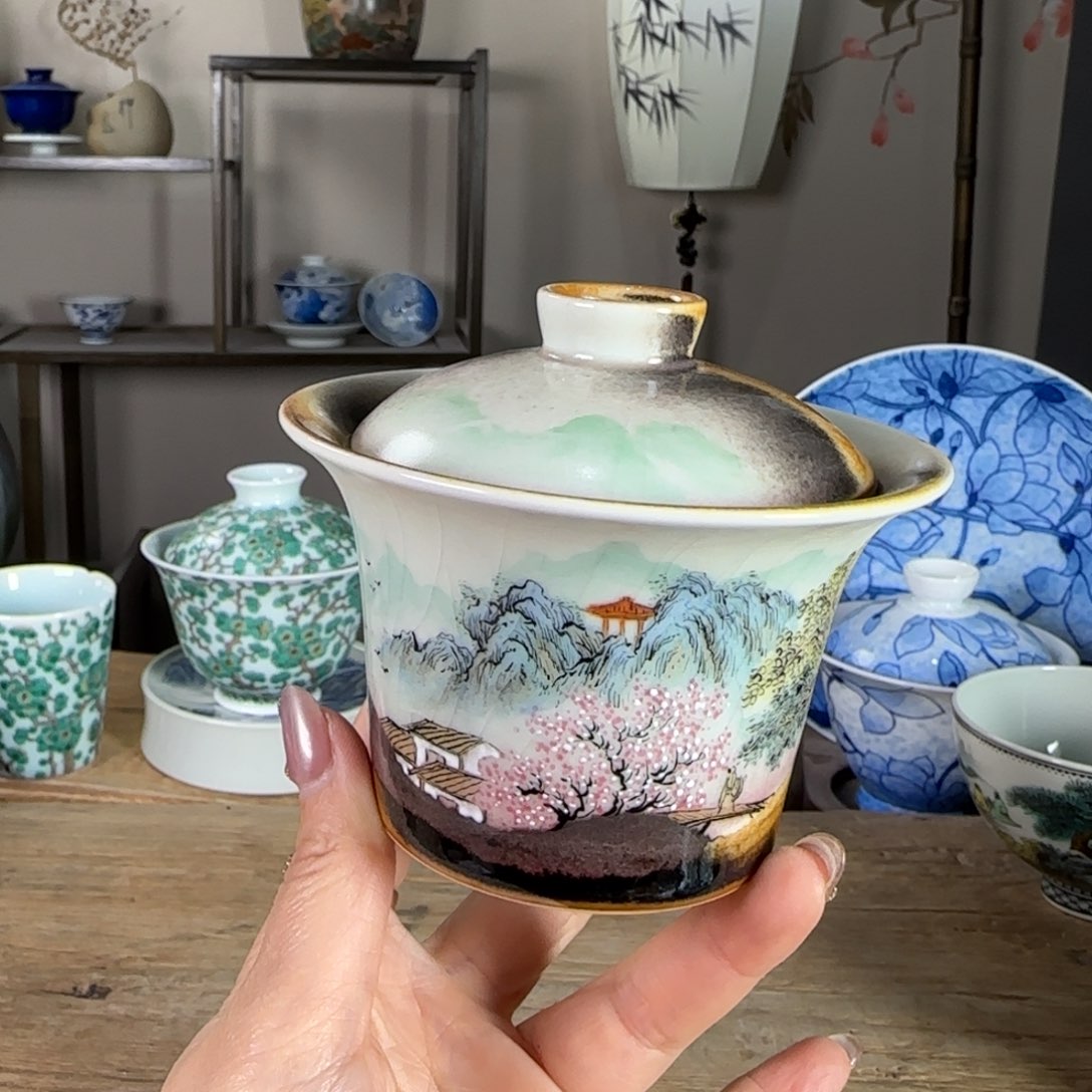 杯景德镇陶瓷柴烧多人