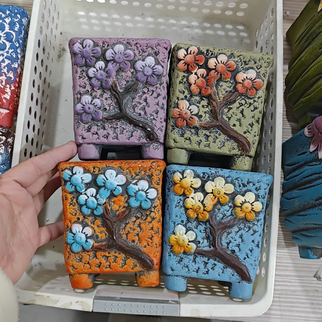 红陶吸水透气的白陶花盆凑满12发货