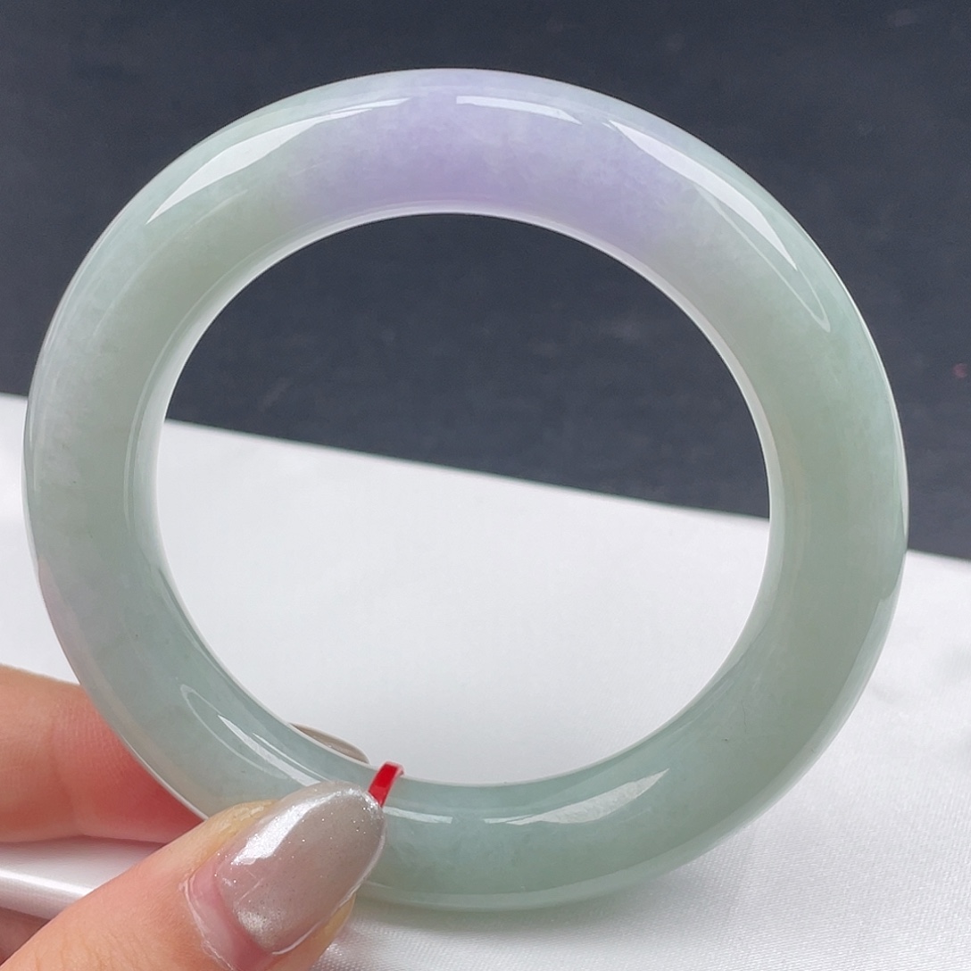 翡翠未镶嵌手镯56圆条