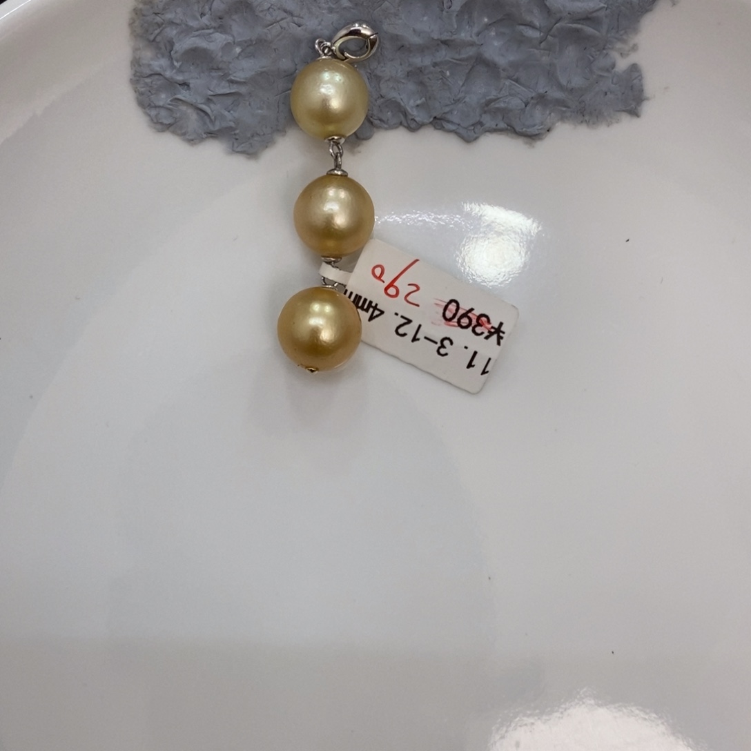 颈饰银S925镶嵌海水珍珠小*点金珠项链不退不换忙