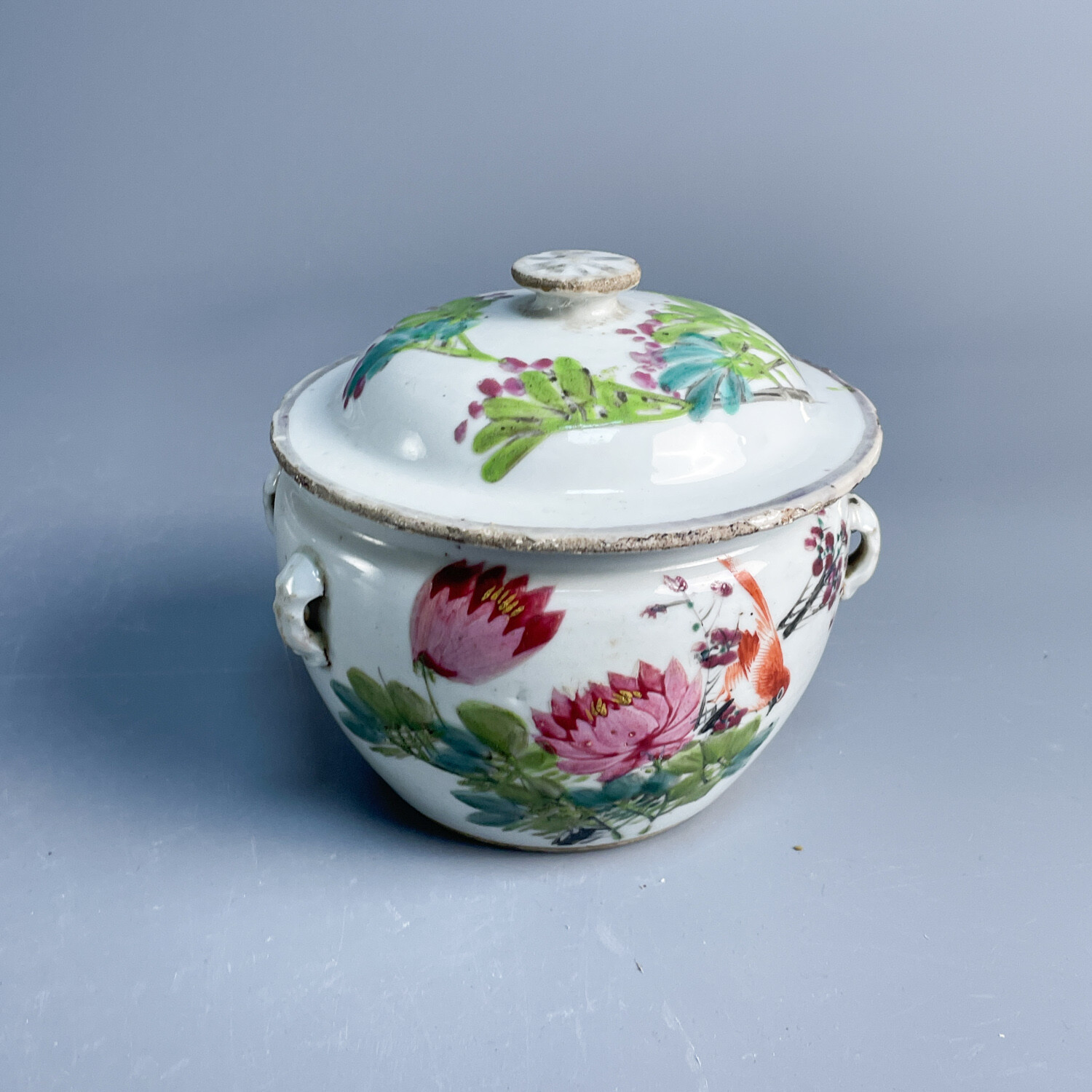 M25KU001F36 - 清光绪粉彩花卉纹四系盖罐