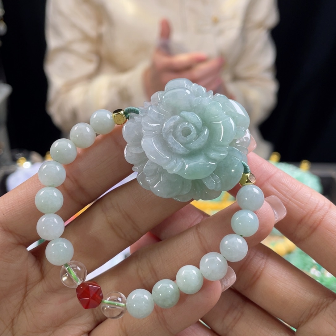 翡翠手链未镶嵌代编织