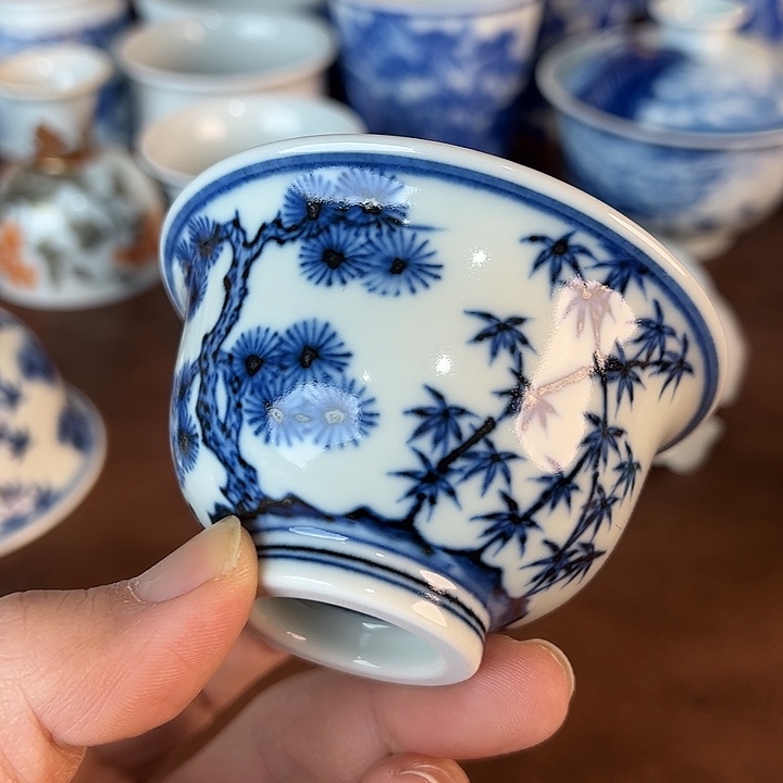 边***乖瓷片景德镇全手工手绘陶瓷