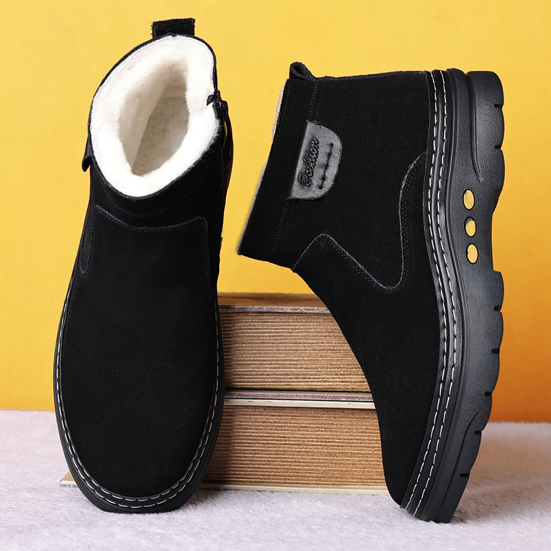 冬季大码男鞋45加绒加厚46东北保暖雪地靴47软底防滑抗寒男棉鞋48