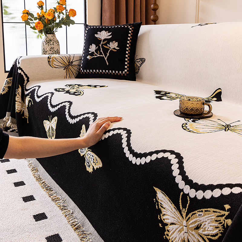 复古法式沙发巾一整张全盖2025新款轻奢高级感雪尼尔沙发盖布套罩