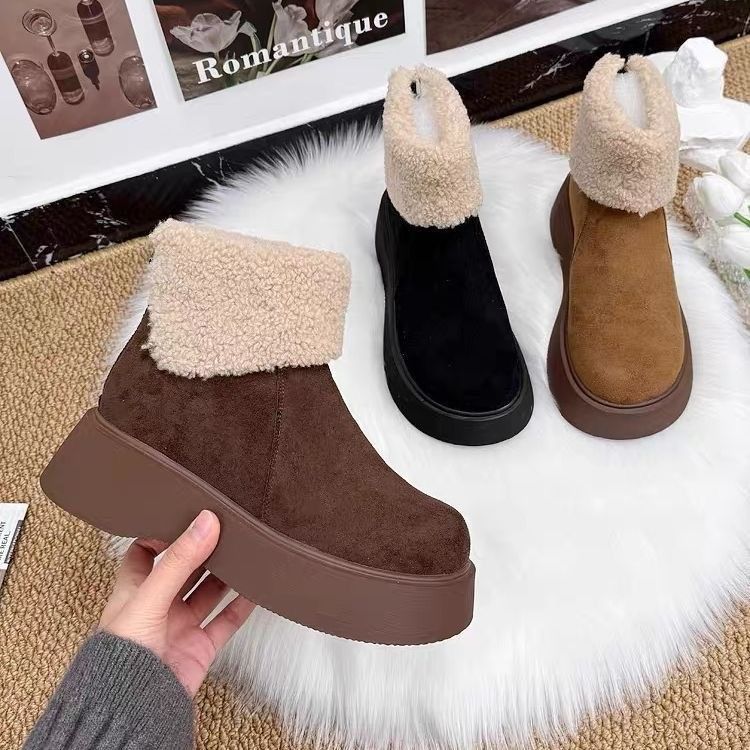 【现货运费险】铁头000 雪地靴女厚底冬季短筒加绒加厚时尚保暖短靴