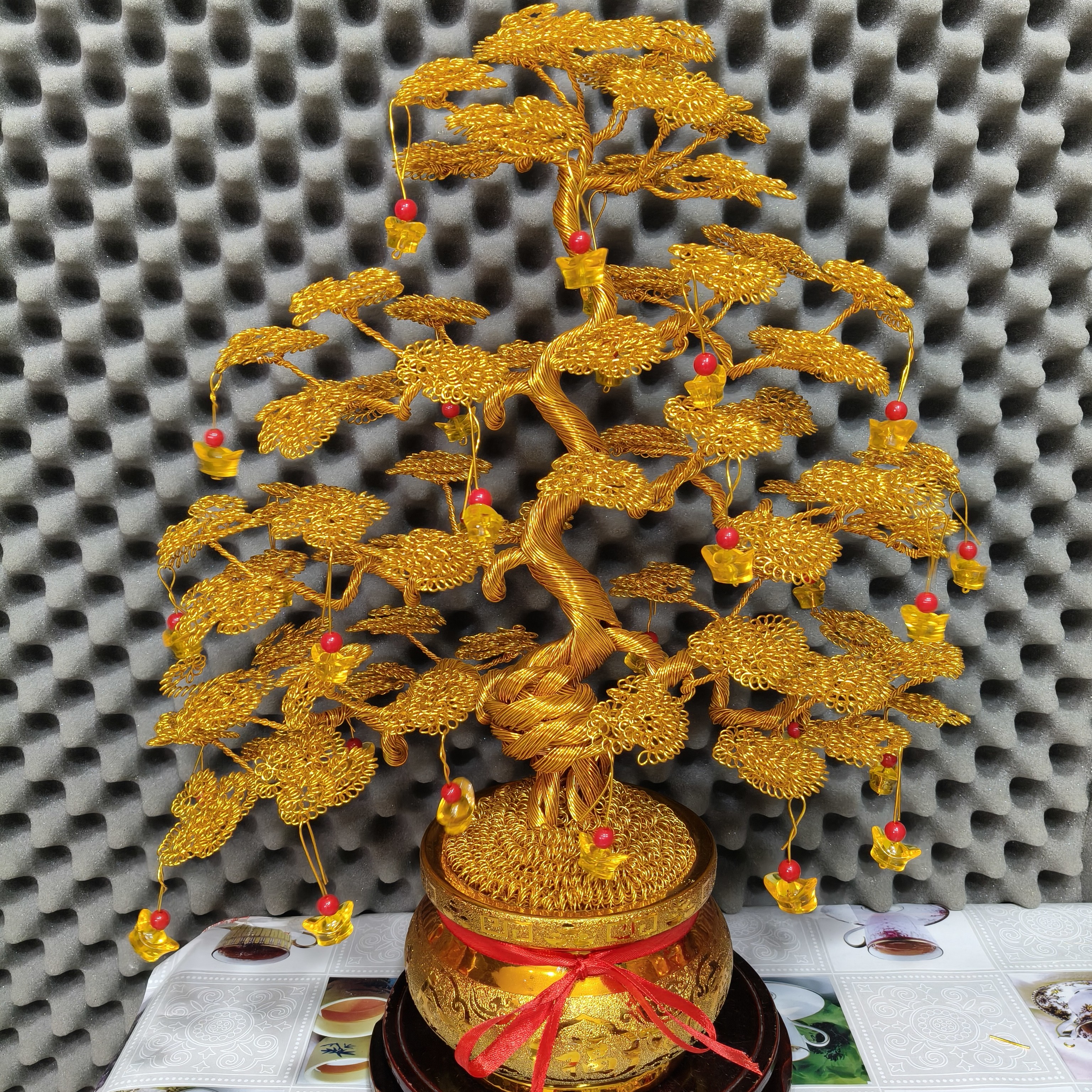 轻奢中国风发财树高50厘米宽46厘米适合客厅入户玄关乔迁开业礼品