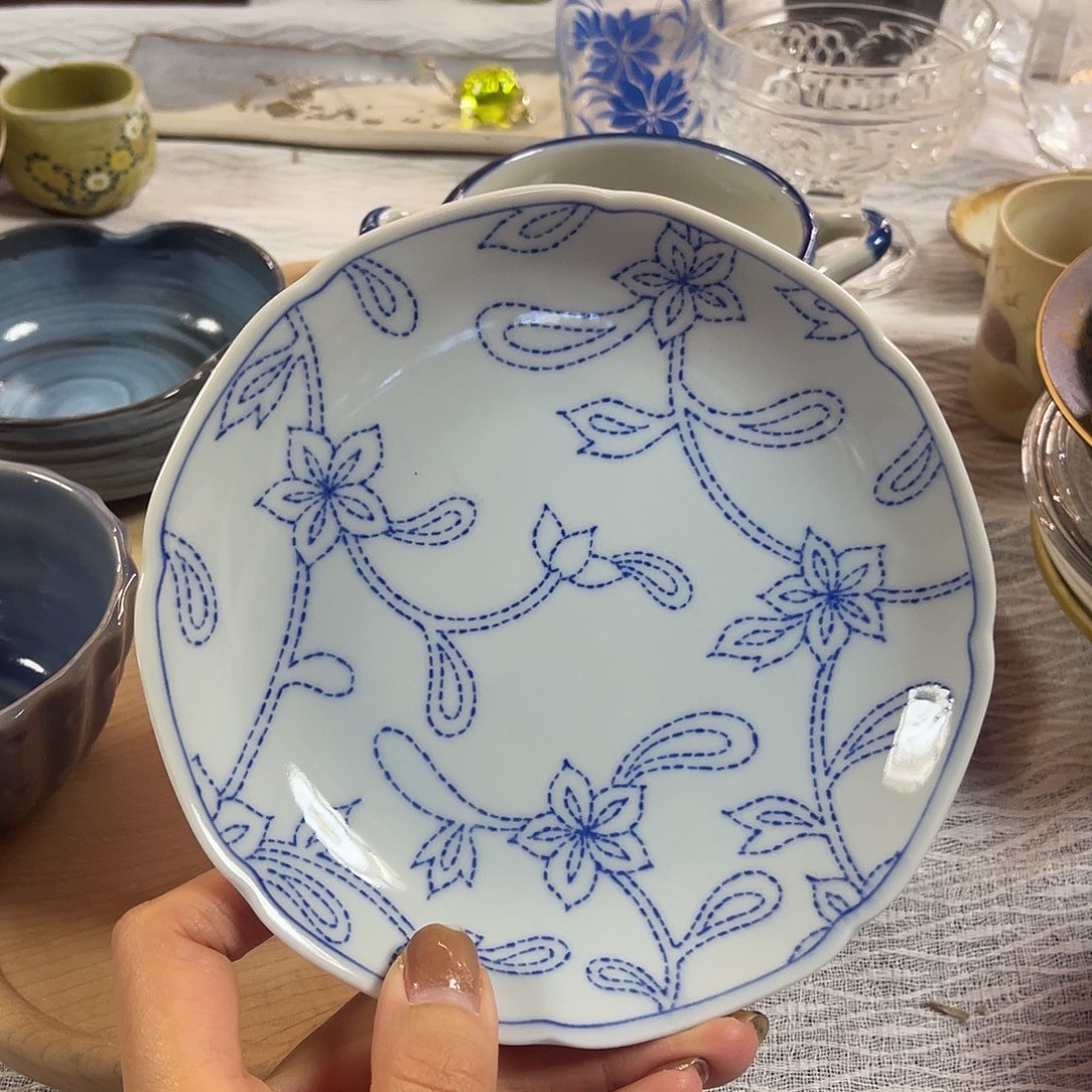 瓷片橘吉简约花卉小盘32