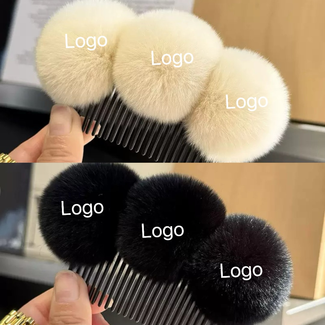 1169   毛毛发夹倒插梳（小香风）