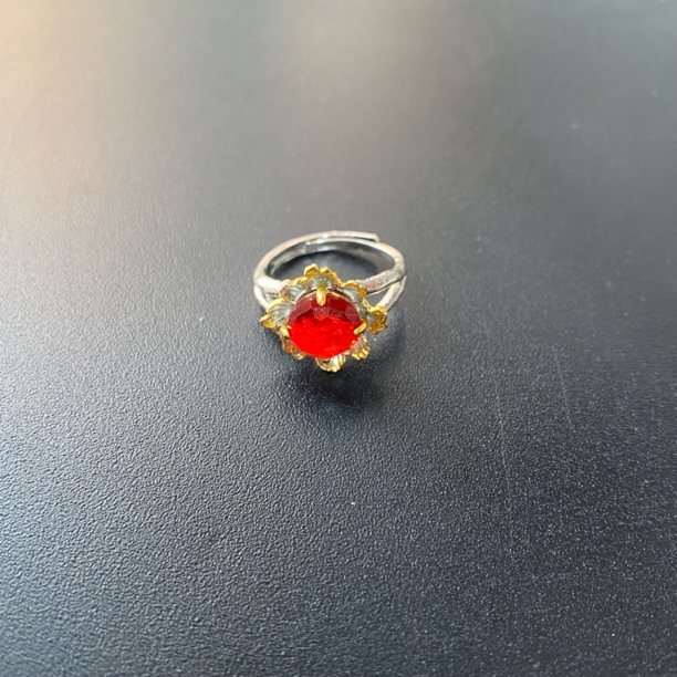 铜合金合成锆石戒指 TTSD 红色蛋面轻奢款戒指 1209