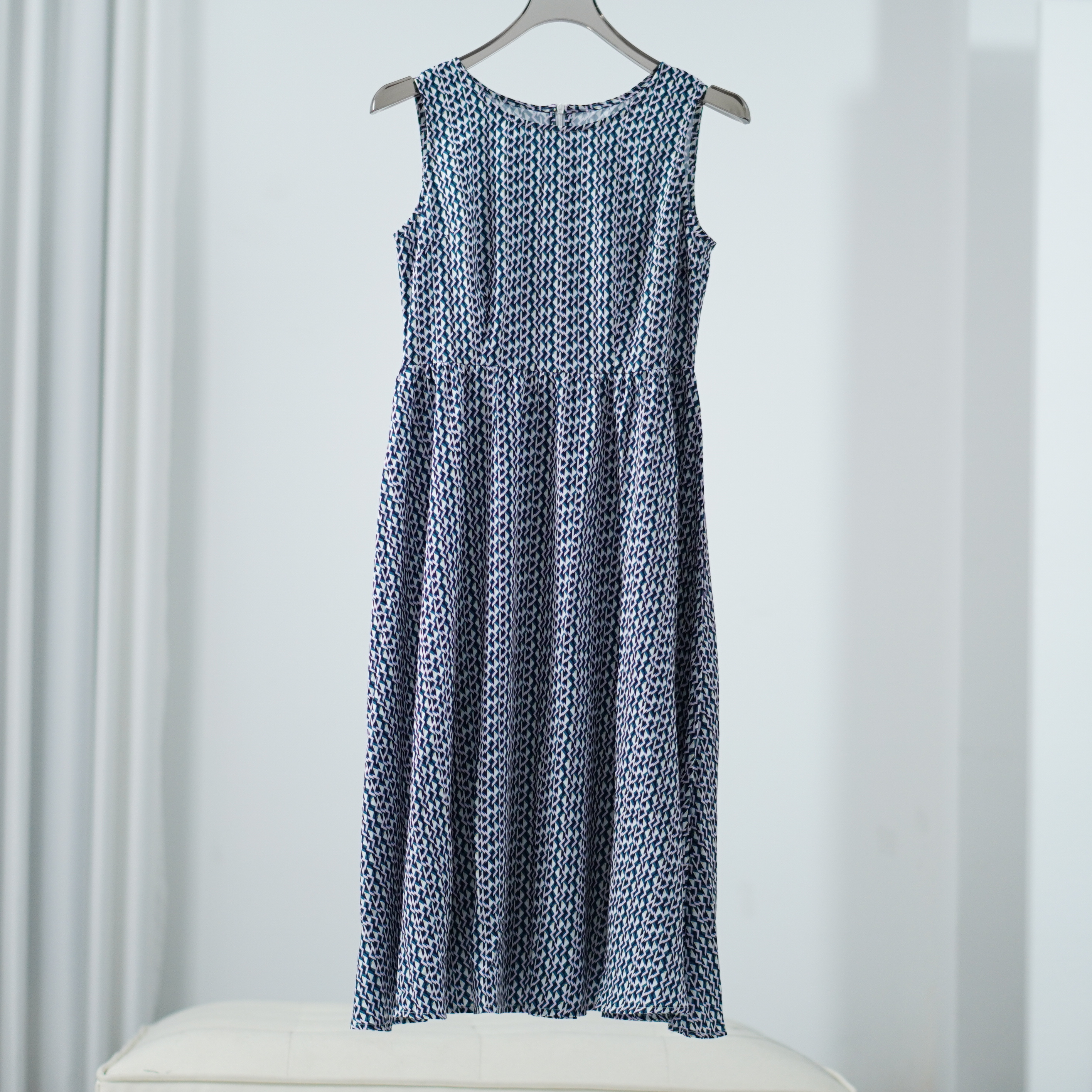 【德M】E153 女装夏无袖背心印花连衣裙藏青JG53812155015061602