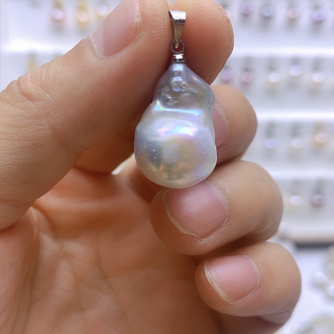 淡水珍珠银S925镶嵌颈饰