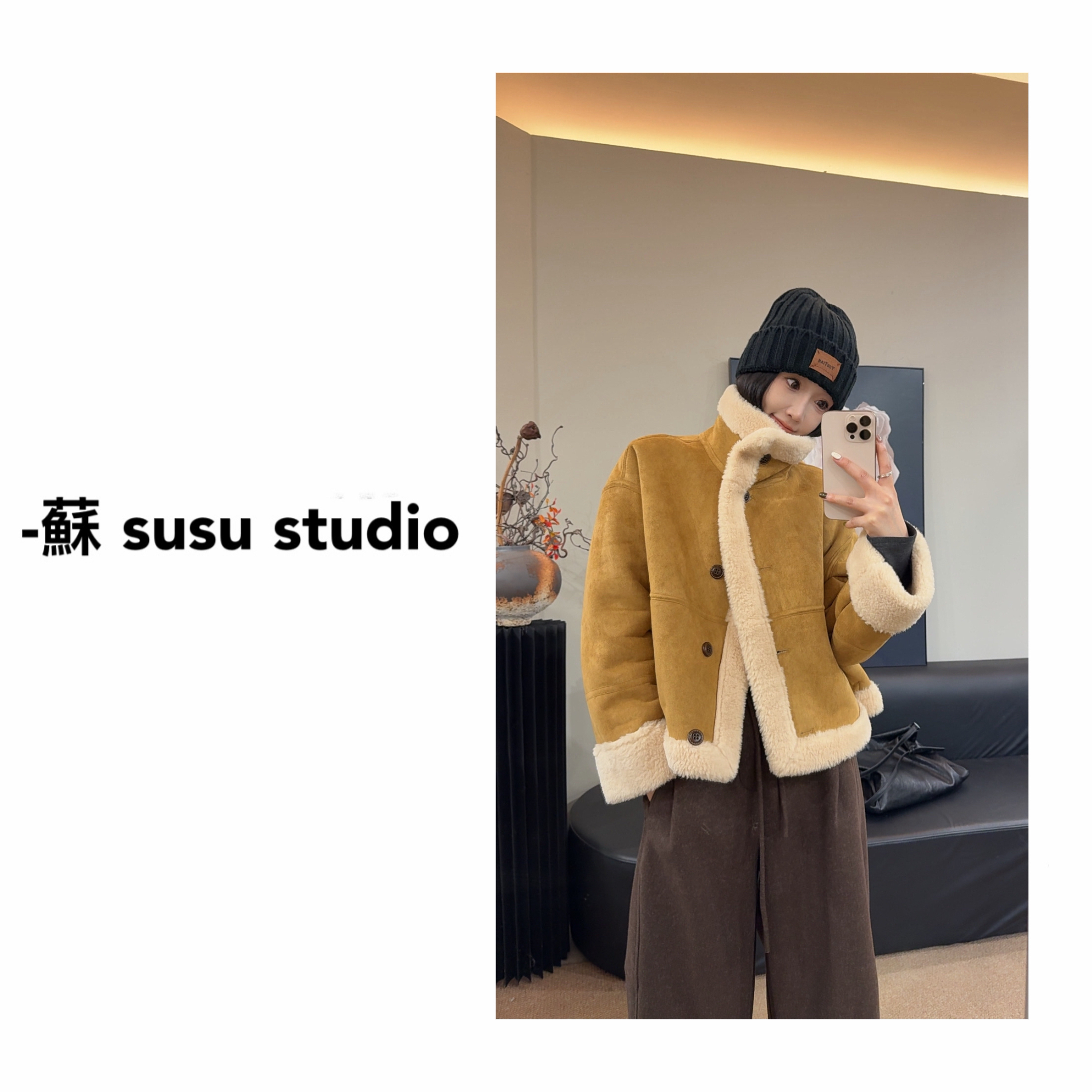 HB158韩版休闲时尚皮毛一体外套机车服女上衣