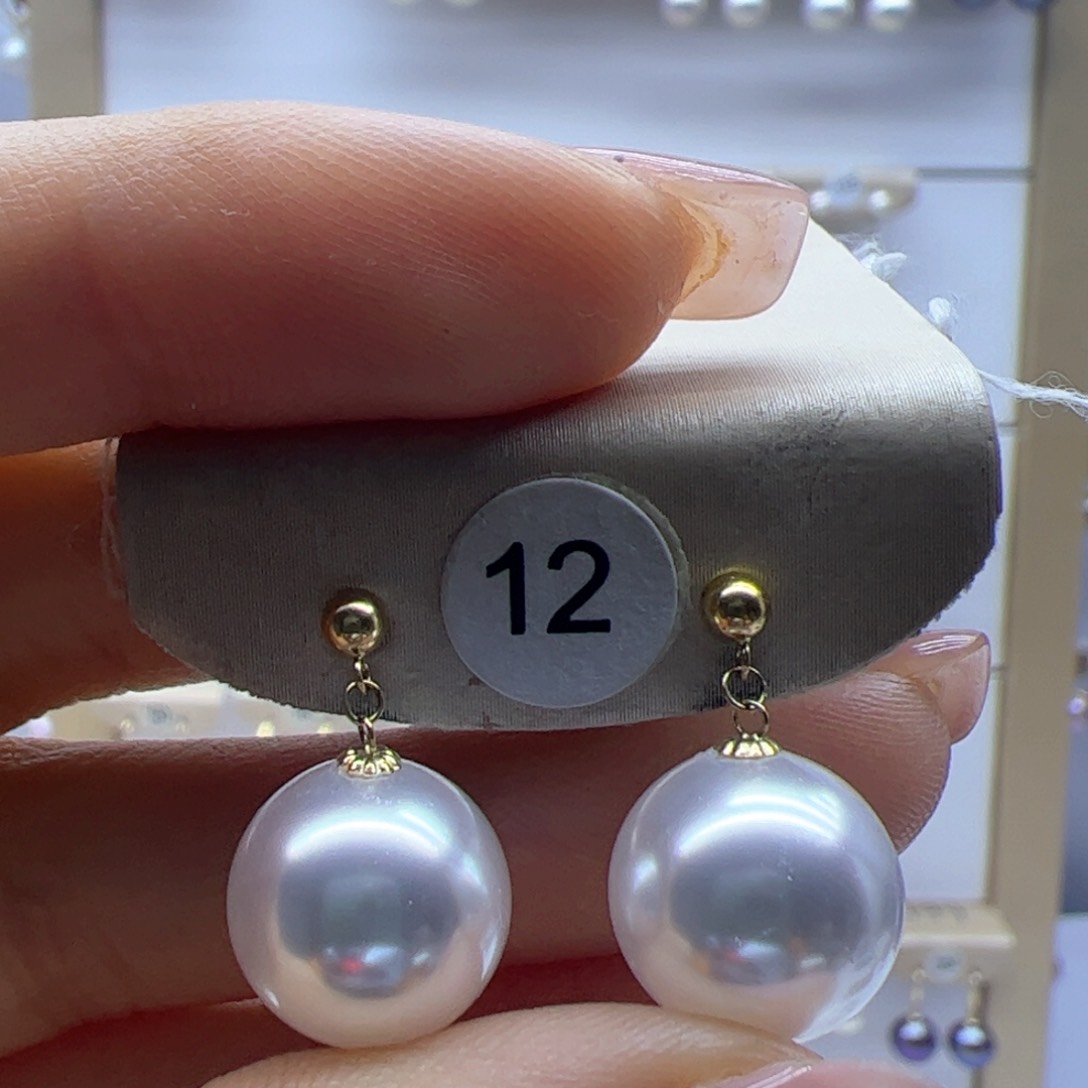 淡水珍珠耳饰18K金镶嵌