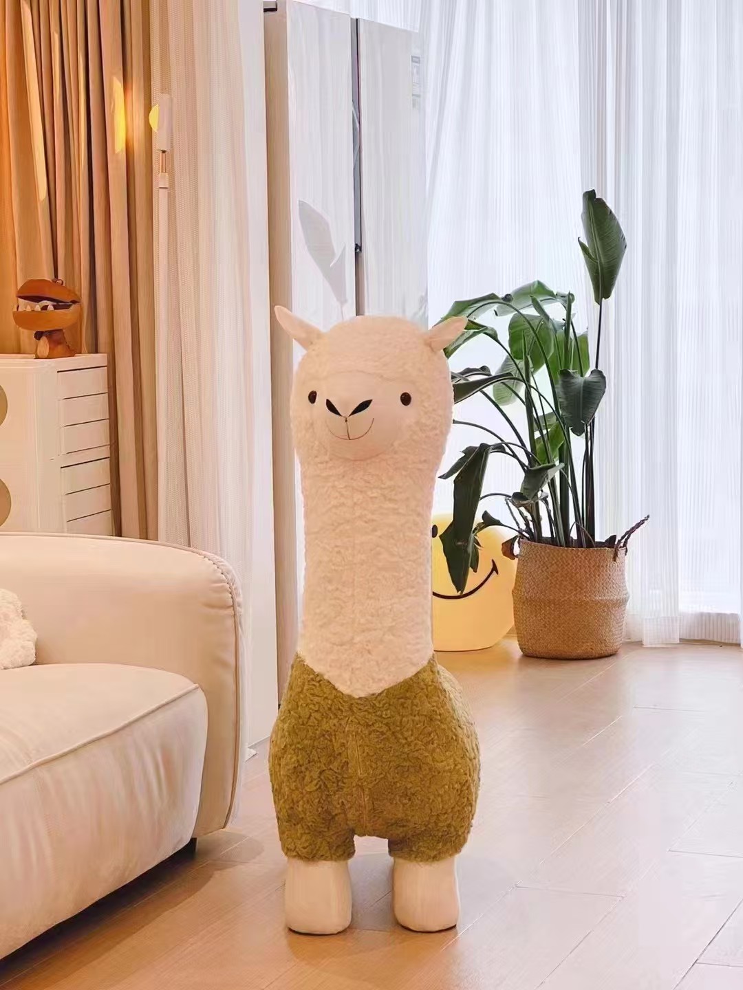 网红羊驼坐凳家居款室内摆件礼品儿童耐用动物卡通可爱简易卧室