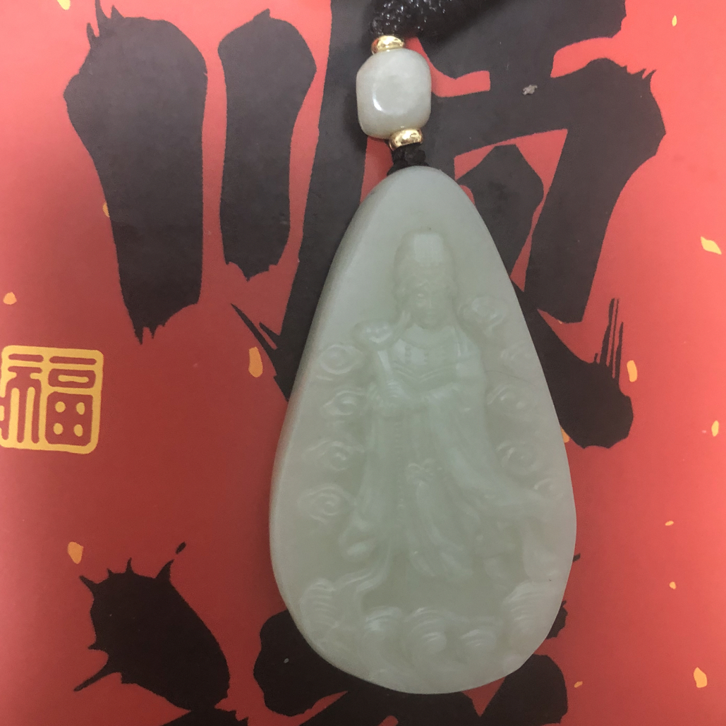 正品捡漏俄和田玉吊坠海神娘娘抖音基地质检孤品手慢无