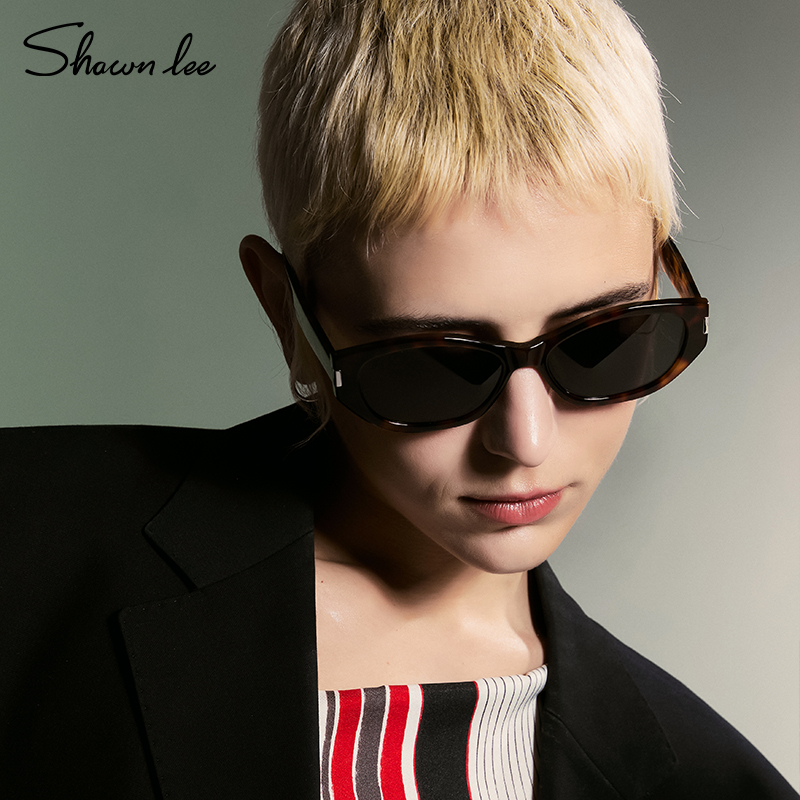 Shawnlee新款玳瑁猫眼墨镜女款复古遮阳眼镜窄框太阳眼镜防紫外线