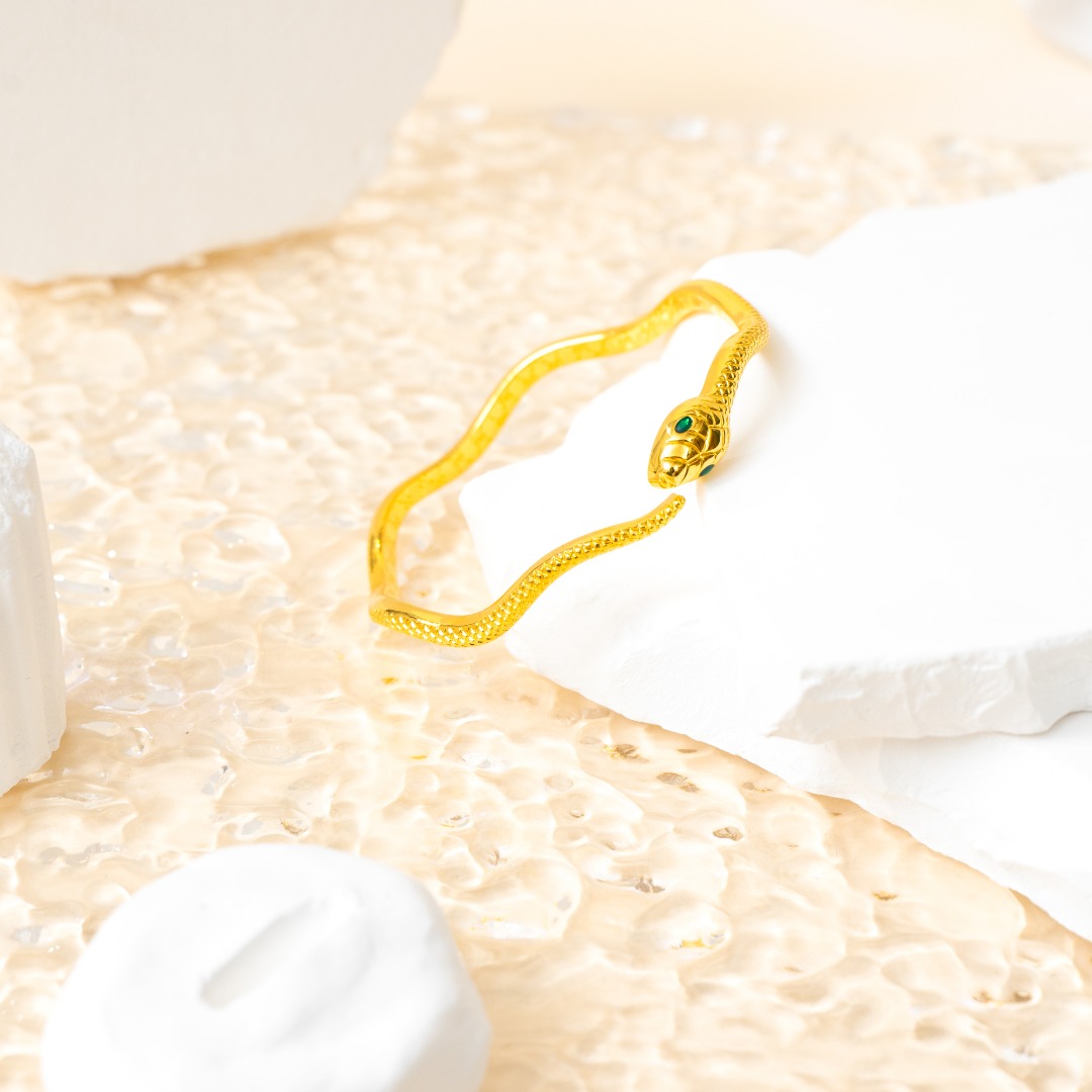 足银手镯 缠绕青蛇开口手镯约20g