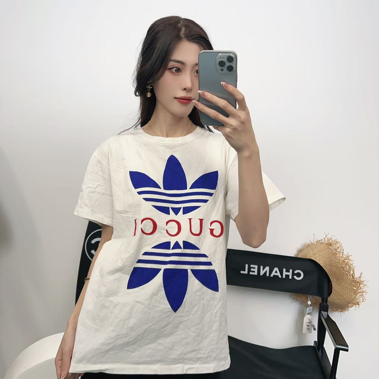 95新 GUCCI/古驰 麦殿/纯棉短袖S码白色/250104VZZLB03
