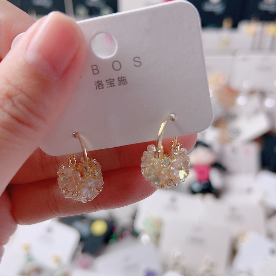 琉璃纯铜合金耳环的