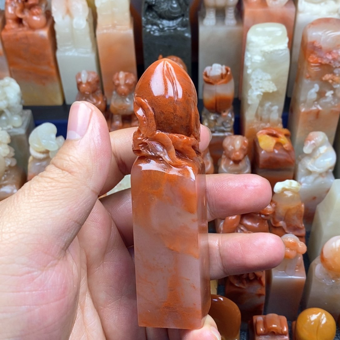 寿山石印石老挝巧雕 寿桃