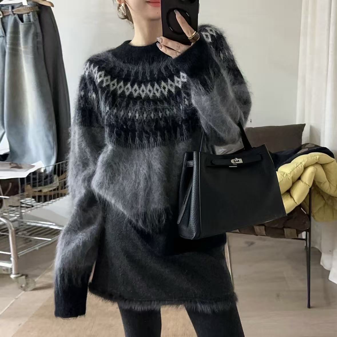 【冰岛】费尔岛全羊拉绒~现款100纯羊毛拉绒毛衣女款~G264