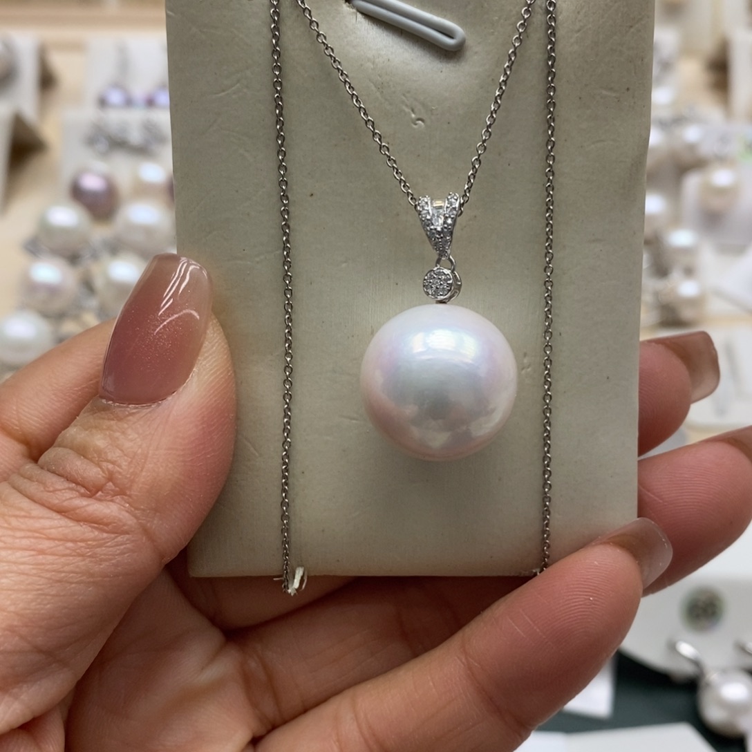 扶***光淡水珍珠颈饰银S925镶嵌