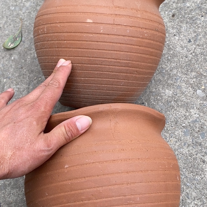 紫砂花盆高18口20一对