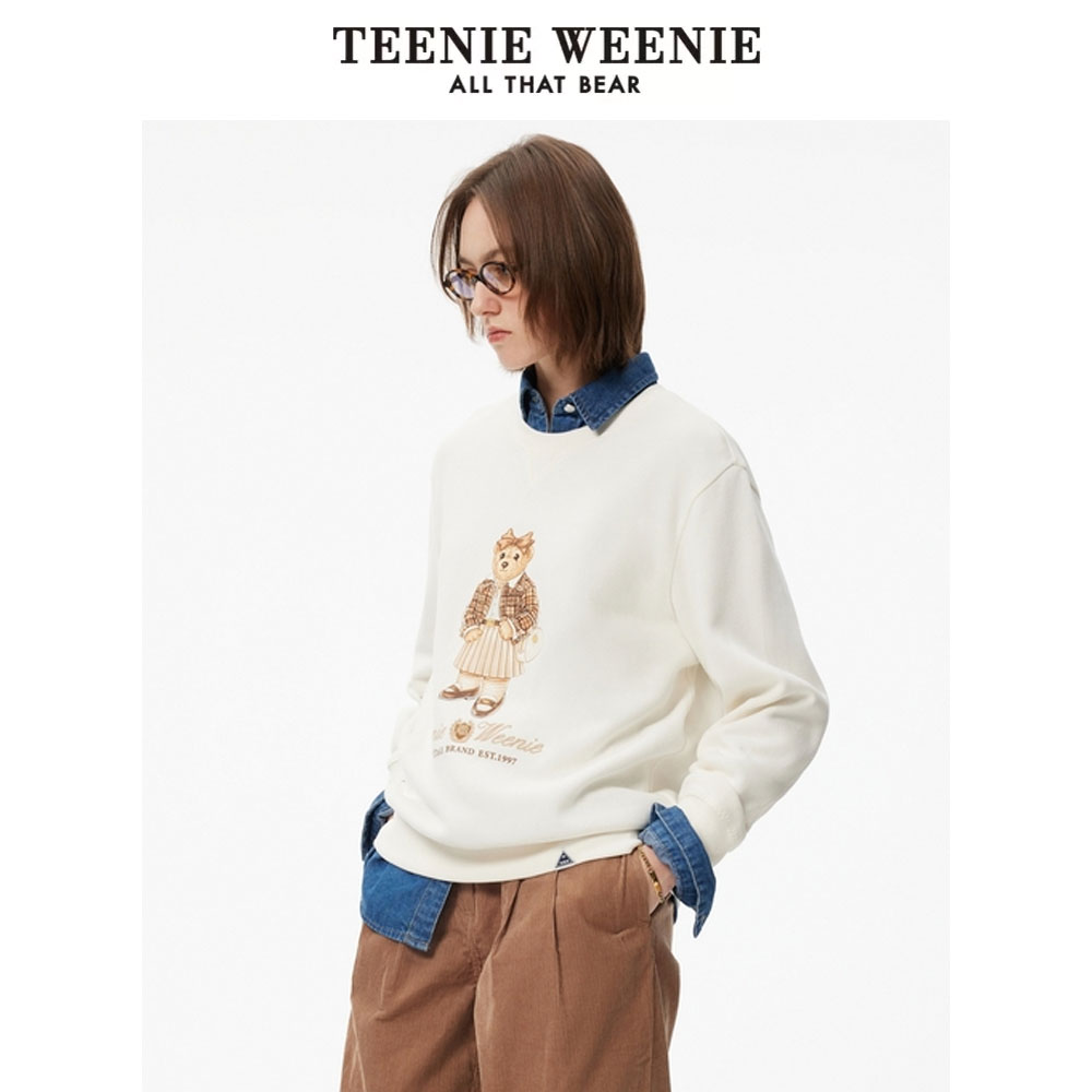 【达人专属】TeenieWeenie小熊卫衣24印花套头衫上衣TTMA244V01W