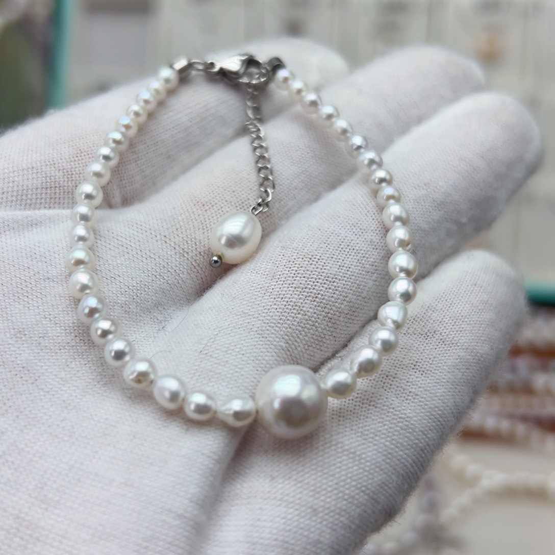 淡水珍珠手链钛钢喜****.