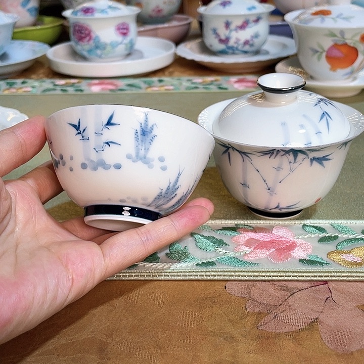 【闪购商品】斑竹枝盖碗➕怀思杯哈哈