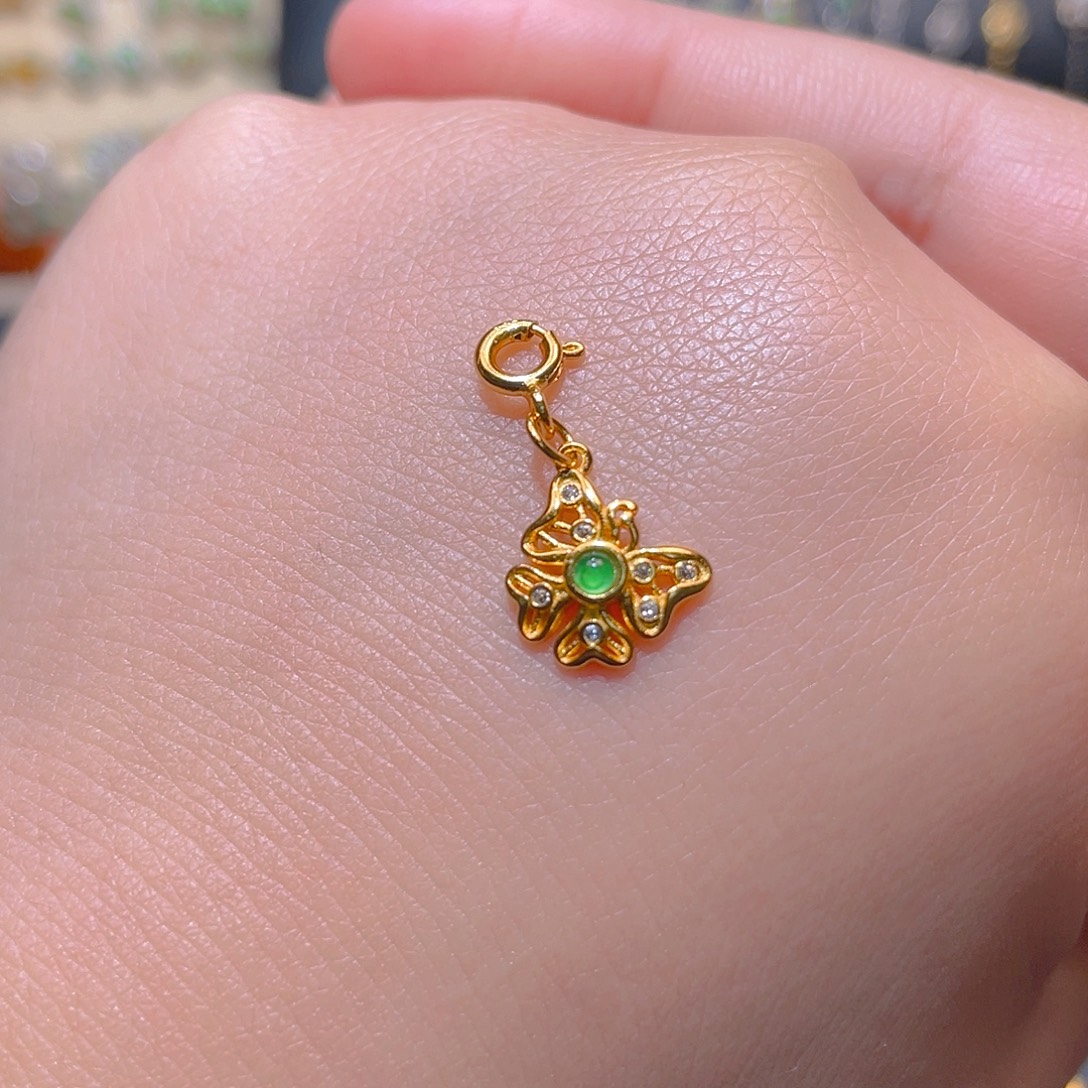 翡翠银S925镶嵌吊坠(不含链)