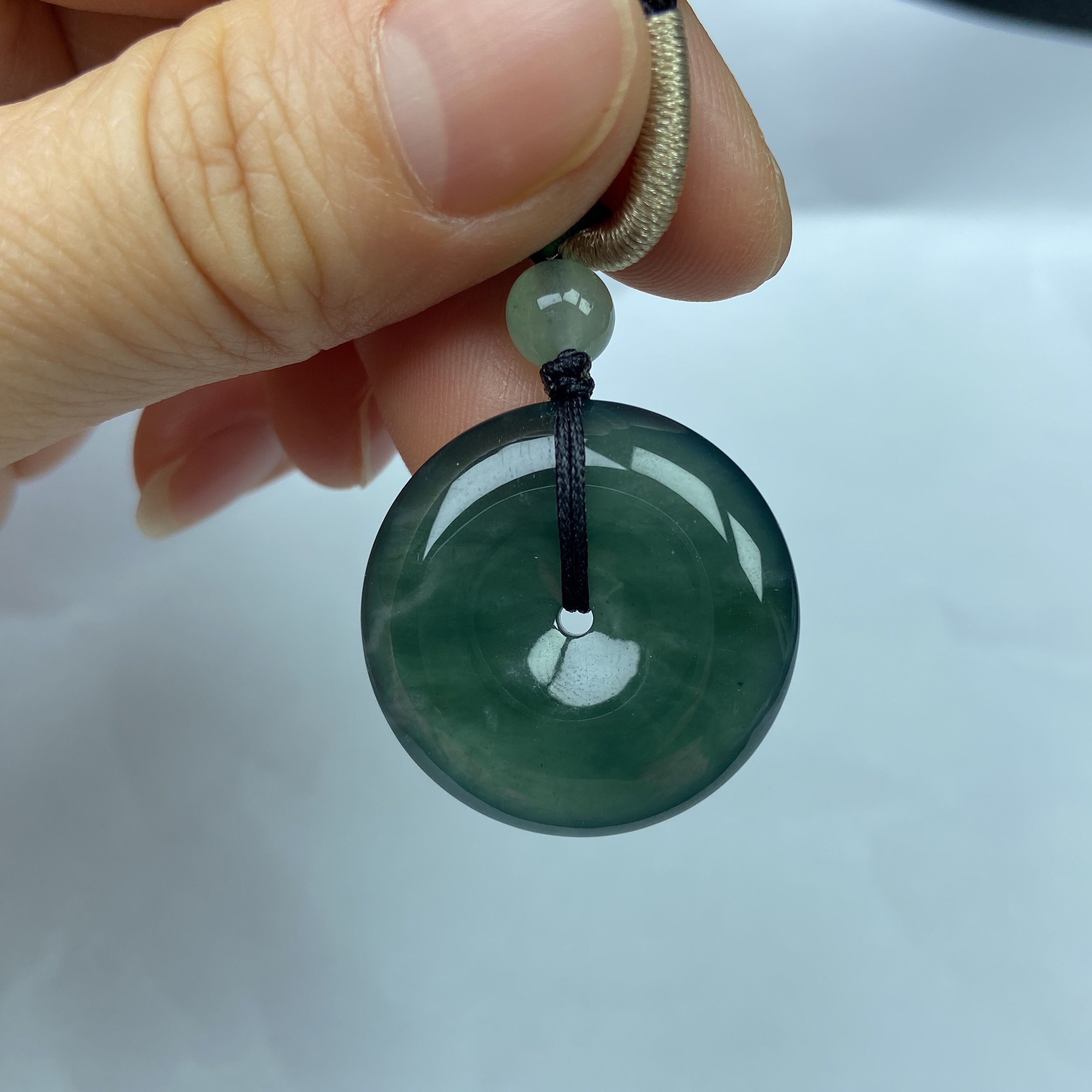 冰润精美平安扣挂坠天然翡翠a货25.5×6.1mm