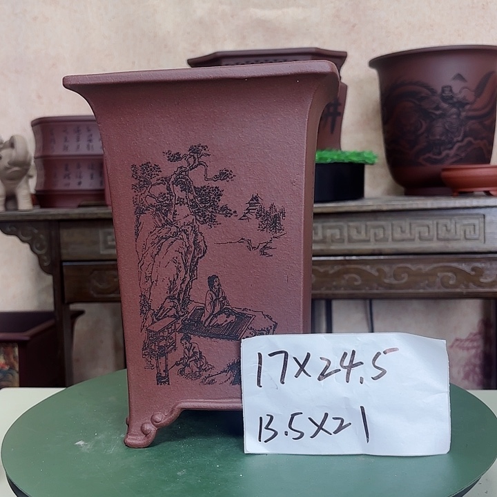 紫砂花盆精品紫泥