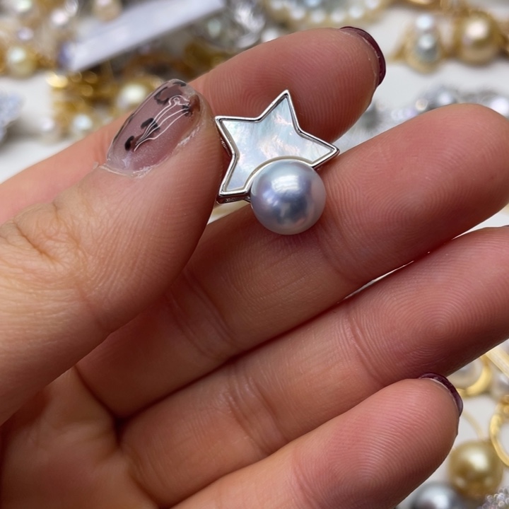 海水珍珠吊坠(不含链)银S925镶嵌