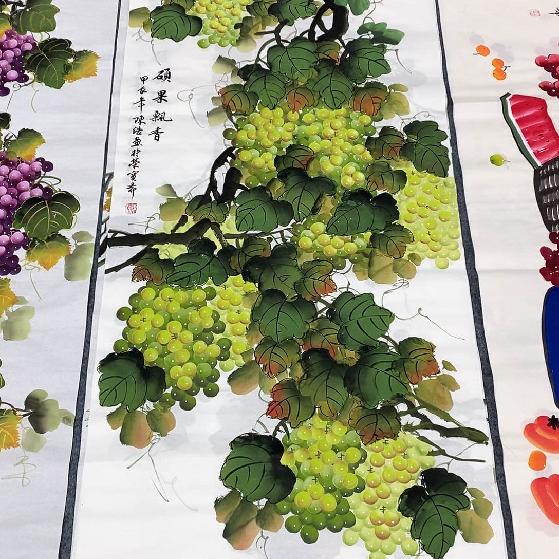 国画尺寸70X138手绘作品 