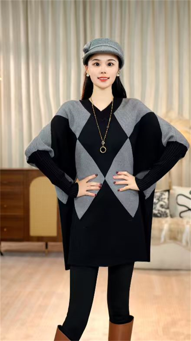 重磅【桐林】秋冬高级感宽松秋冬保暖时尚气质洋气毛衣上衣-6892#