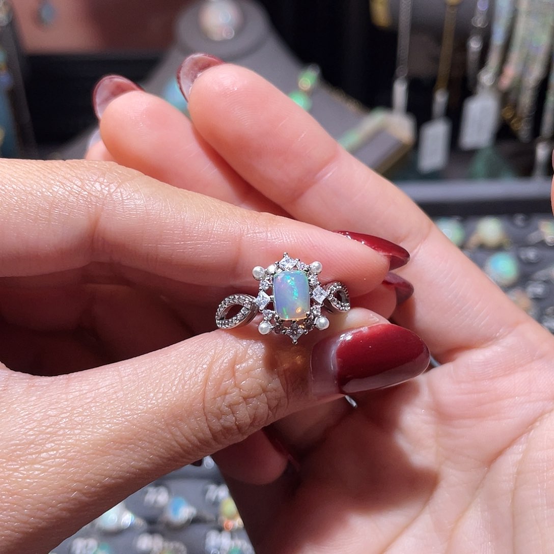 银S925镶嵌欧泊戒指）꧁****