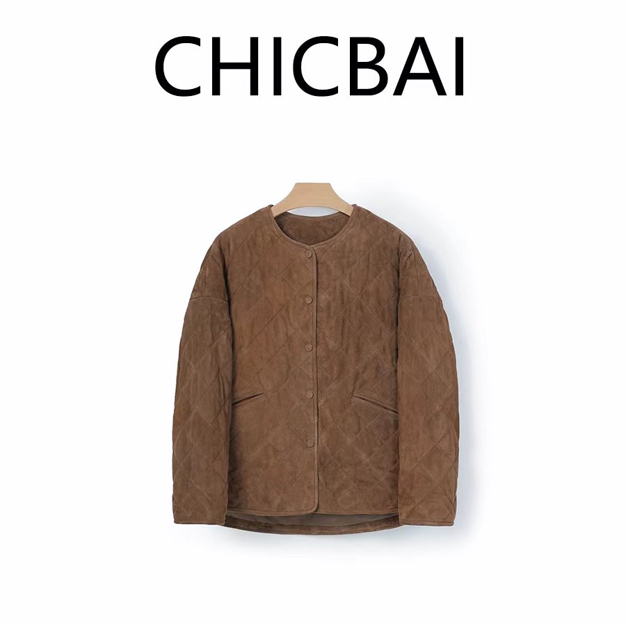 CHICBAI 桑蚕丝填充 羊皮外层W炸组合外套棉服包裹的温暖感