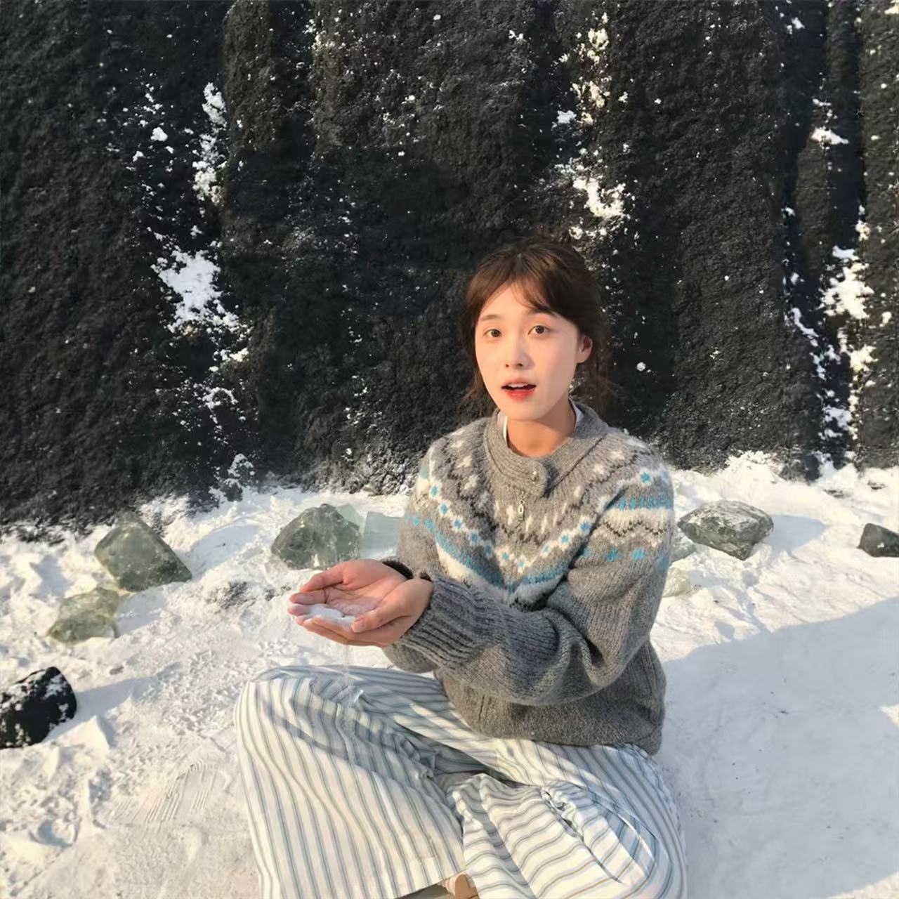 1032【臻炫女装秋冬】冬季新款气质高级感时尚百搭圆领上衣