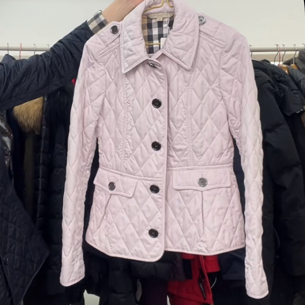 99新 BURBERRY/博柏利 HZ二手奢侈品巴宝莉粉色棉服 s码 z330