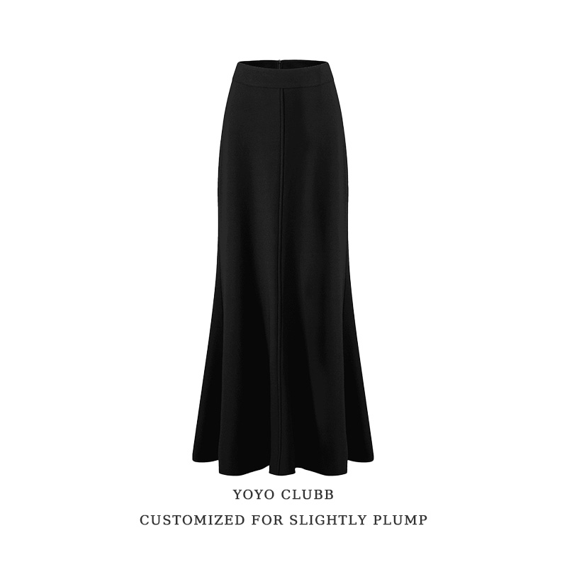 YOYO家 摇曳生姿]修身新款鱼尾裙微胖胯宽显瘦A字半身裙