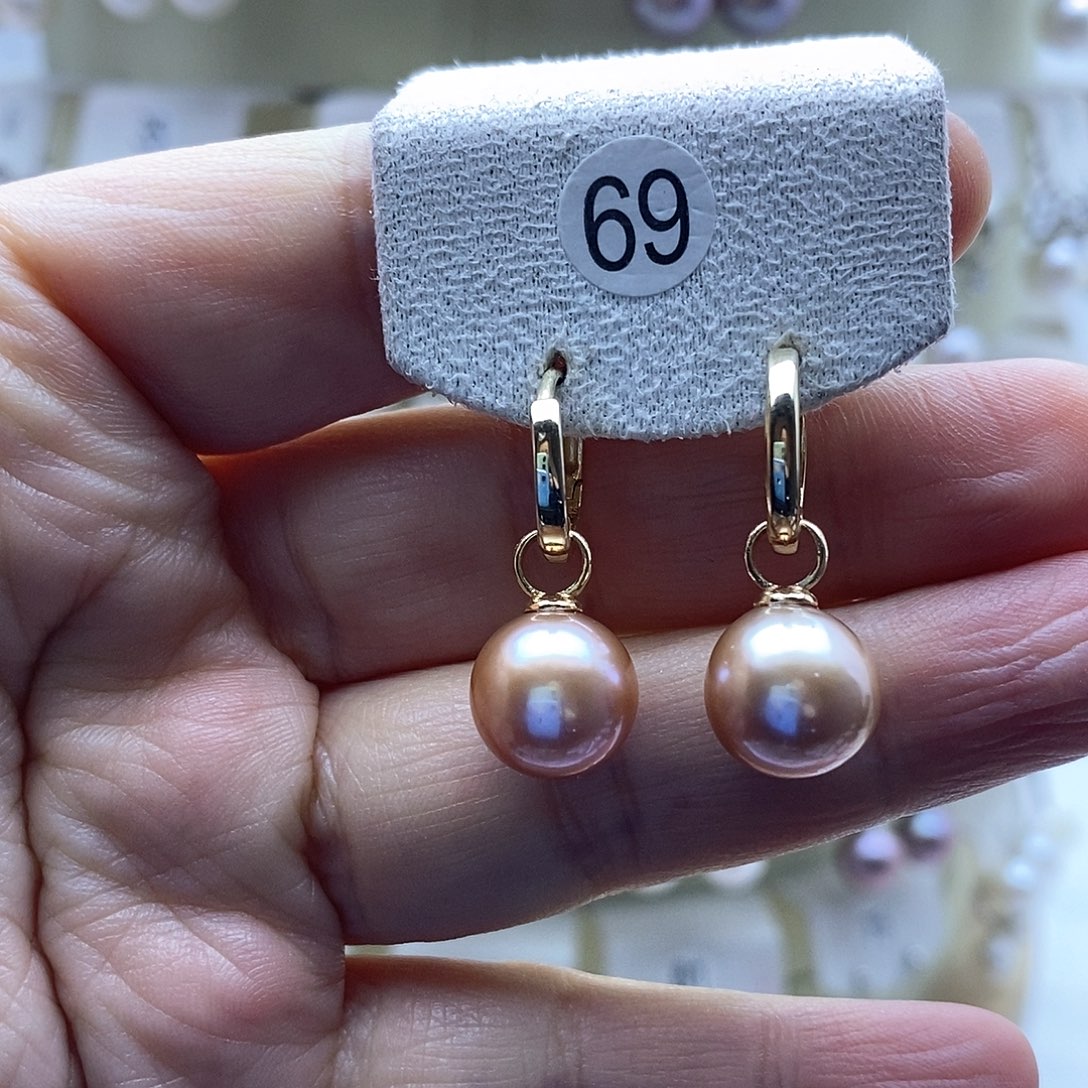 淡水珍珠耳饰银S925镶嵌