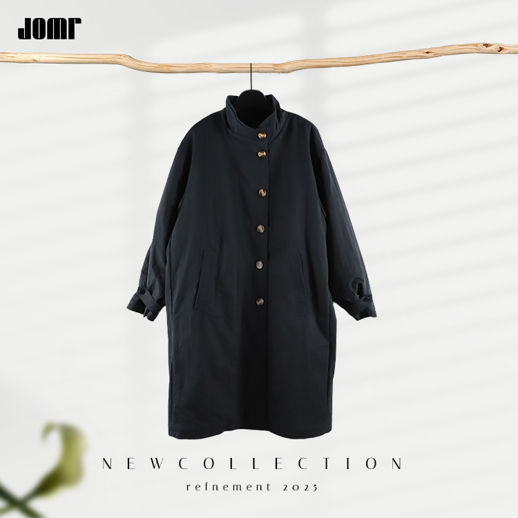 Jomr●主理人私服 【保暖｜由上至下】黑色长款秋冬装女棉服外套棉衣