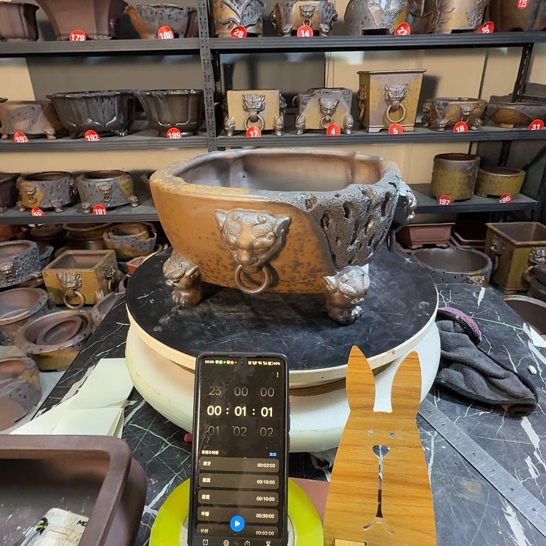 独***歌紫砂花盆紫砂花盆瑕疵