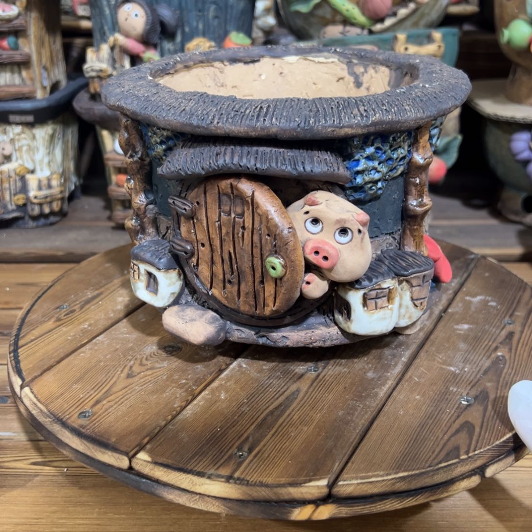 红陶嘻哈多肉花盆